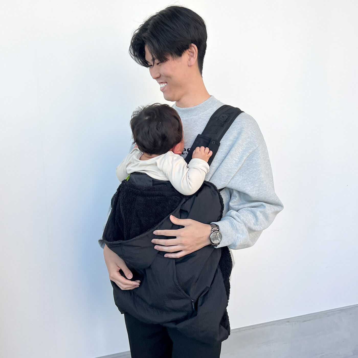 FELISSIMO Mama|Moredde　コートと同素材で揃えてスマートな　抱っこひも＆ベビーカー防寒カバー〈ブラック〉