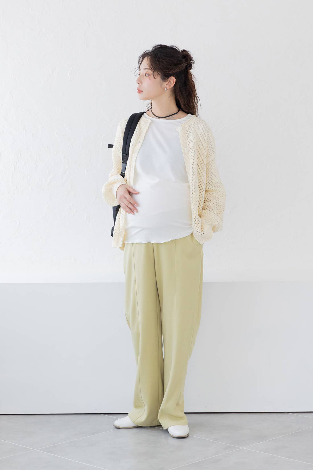 フェリシモMama|Moredde　心地いい素材の袖口シアー２ーＷＡＹ授乳トップス〈スモーキーブルー〉|※写真は別色です。