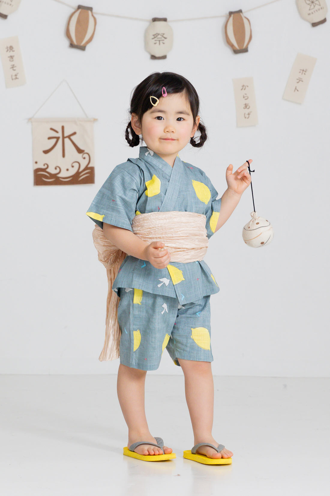 FELISSIMO Mama|くしゅくしゅふんわり兵児帯〈ペールイエロー〉