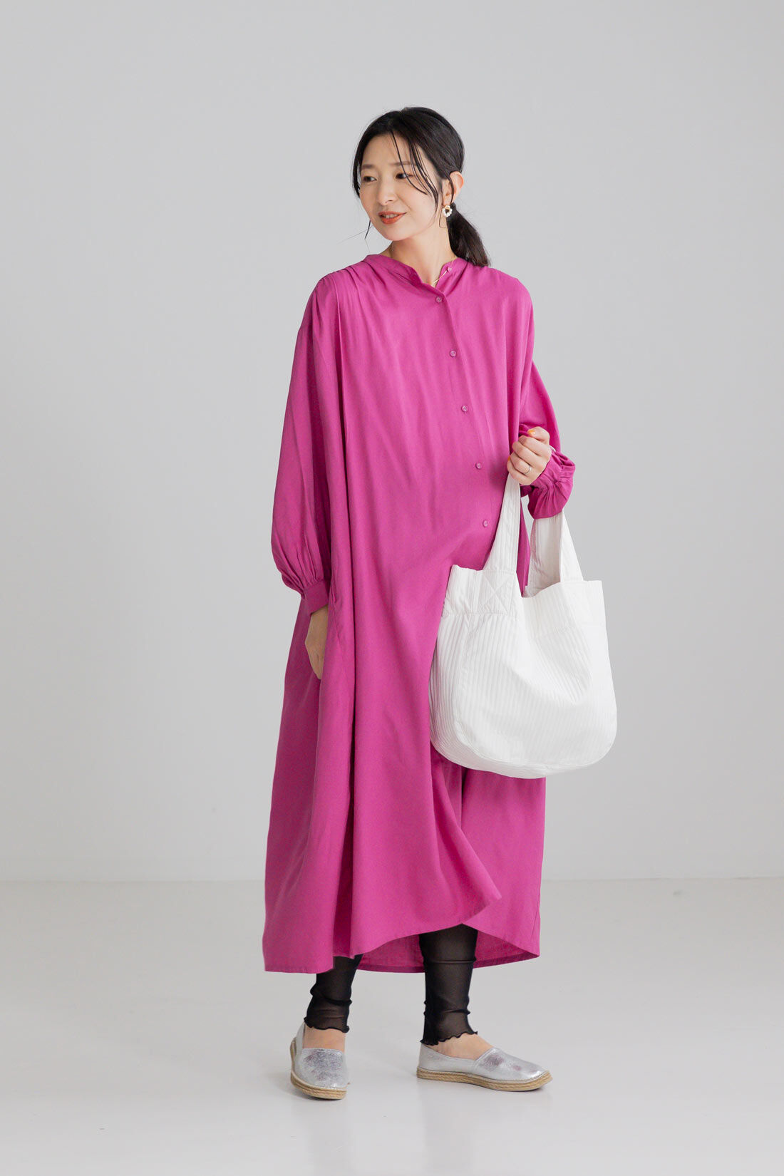 FELISSIMO Mama|Moredde　マタニティ・産後使える　すそシアーレギンス〈ブラック〉|model:H167　着用サイズ；Mサイズ+また下丈3cm