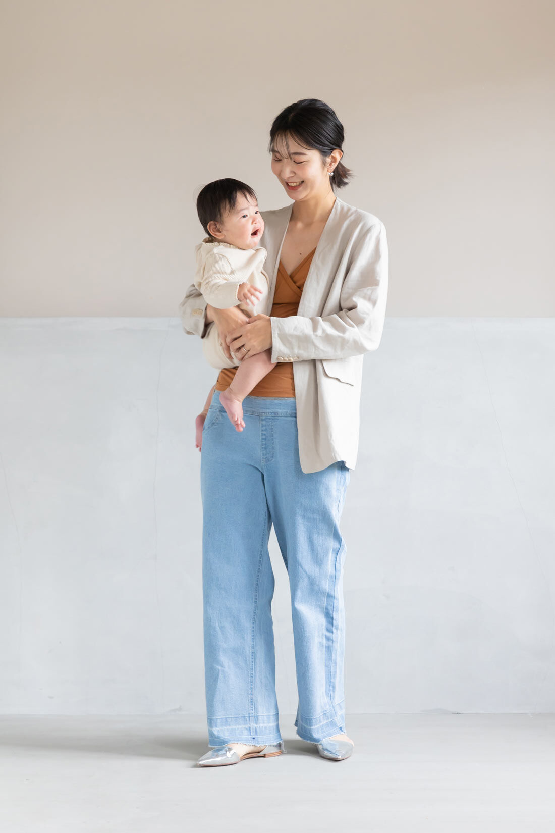 Moredde　わた入り吸水速乾パッドと防水布で漏れにくい　綿混授乳ブラキャミソール〈キャメル〉