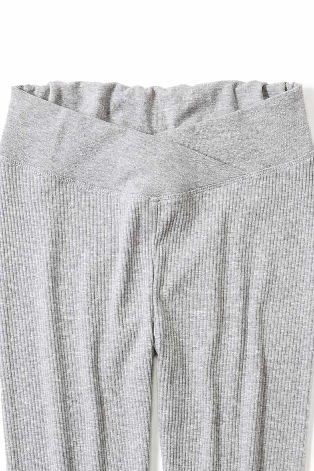 FELISSIMO Mama|【はじめてのマタニティセット】Moredde　マタニティから産後も使える　ワンピースパジャマ〈ドット〉＆ウエストクロスのリブレギンス〈杢グレー〉