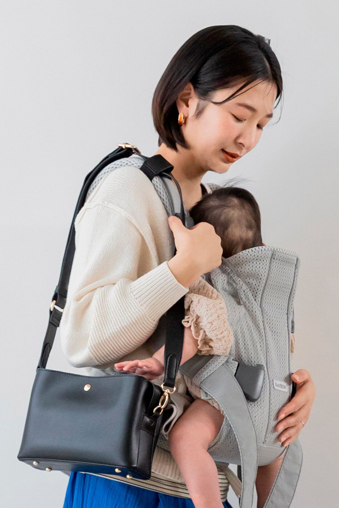フェリシモMama|ninaru×フェリシモMama　抱っこひもと一緒に持てる　マザーズショルダーバッグ