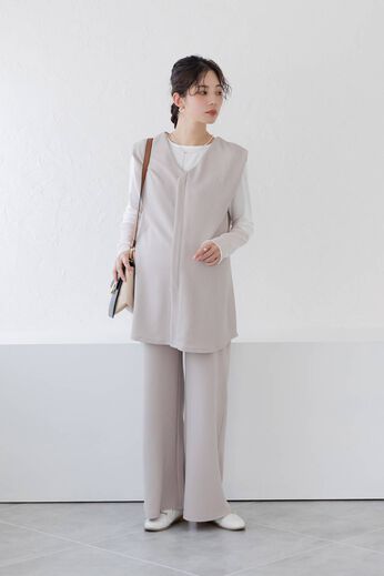 フェリシモMama | カットソーセットアップ　マタニティセットアップ　〈グレージュ〉