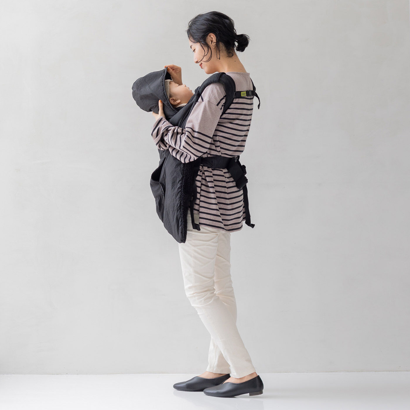 FELISSIMO Mama|Moredde　コートと同素材で揃えてスマートな　抱っこひも＆ベビーカー防寒カバー〈ブラック〉