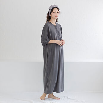 フェリシモMama | バスローブワンピ―ス　お風呂上り　ルームウェア〈チャコールグレー〉