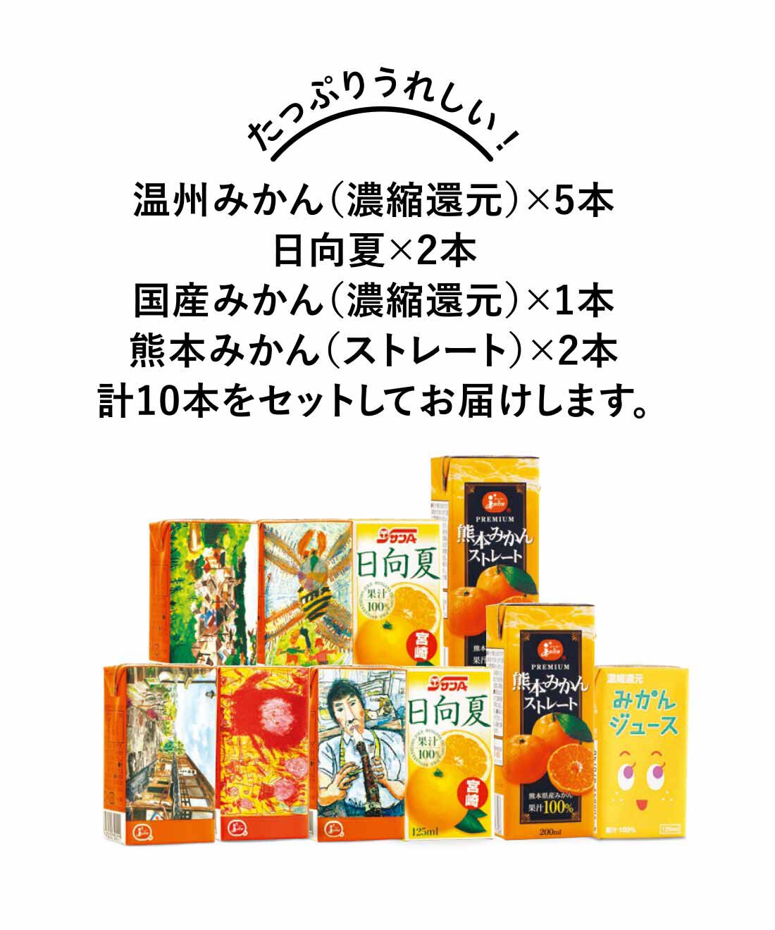 純農|純農 かわいいみかんが仲間入り♪ きゅんと甘酸っぱい シトラス三昧 国産柑橘ジュースアソートの会（6回予約）|●1回のお届けセットです。