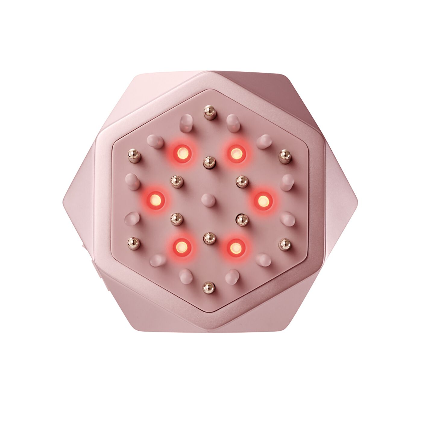 BEAUTY PROJECT|ルルドボーテ　ＥＭＳリフトブラシ〈ピンク〉|6つの照射口から赤色LEDが放たれます。(EMSとの併用)