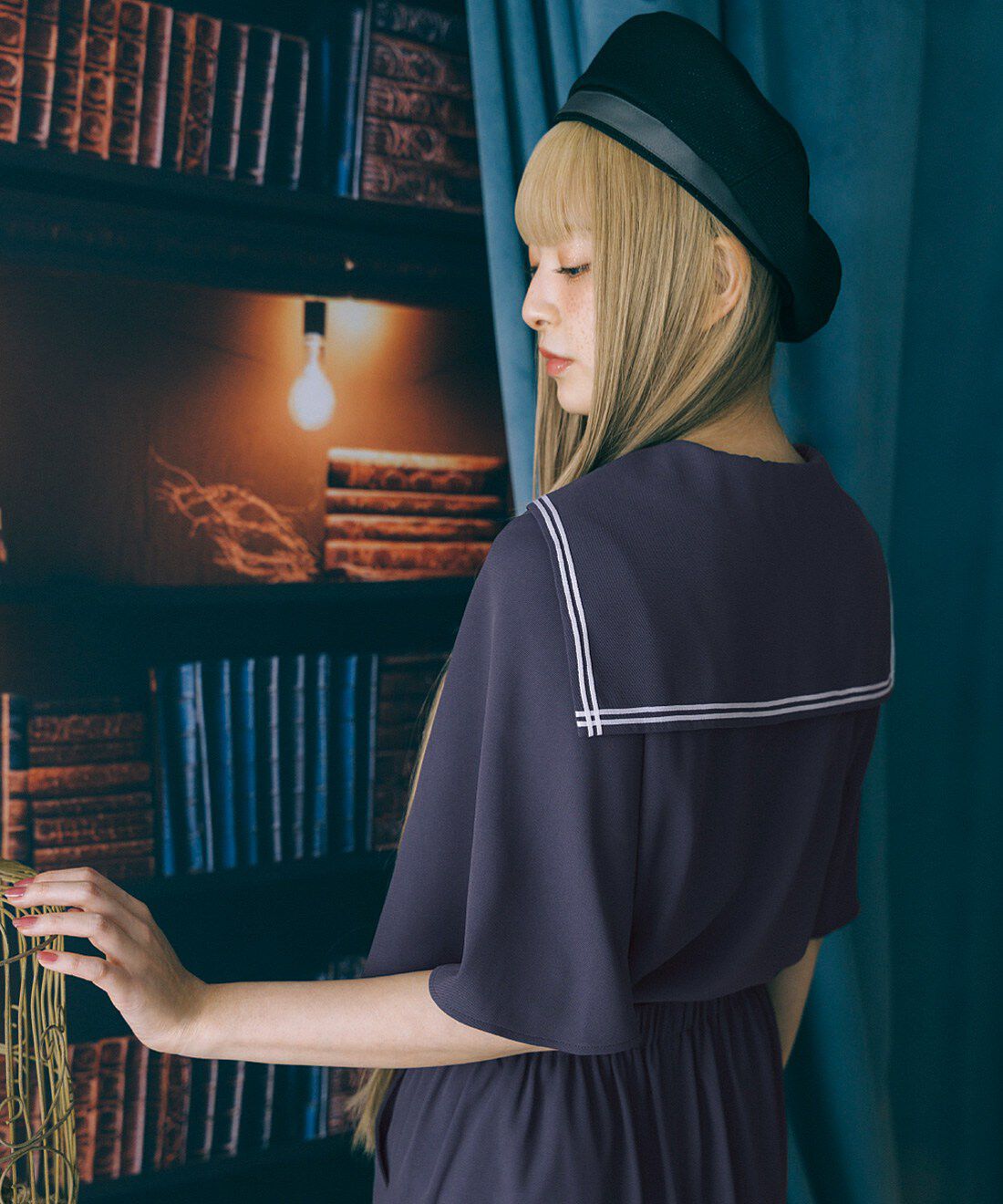 魔法部|魔法部　凪を感じる魔法学校の制服　マリン風セーラーブラウス〈ブルーグレー〉