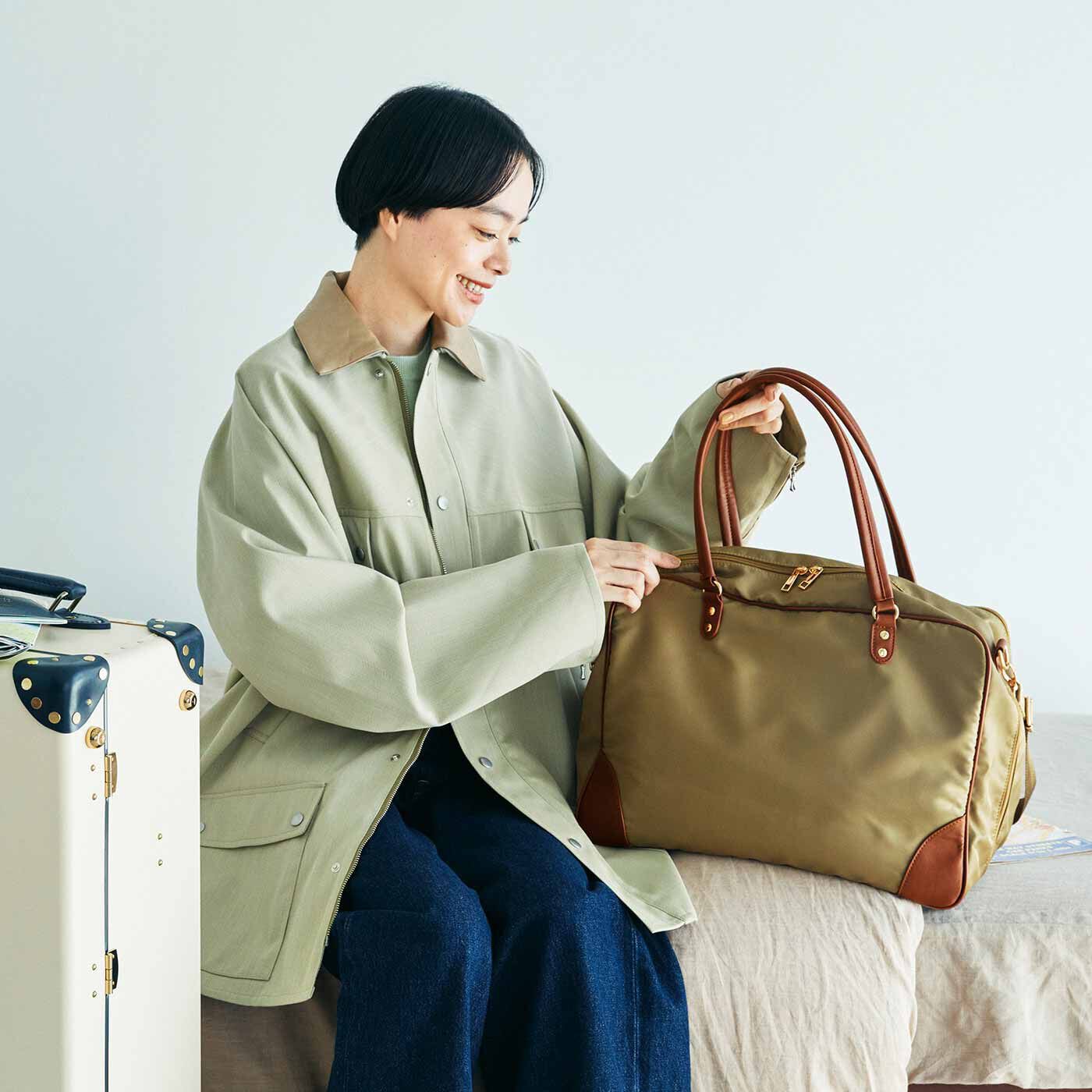 L'AMIPLUS|ラミプリュス きれいめ上品 ガバッと開いて一目瞭然！ 180度オープン部屋が便利なトラベルボストンバッグ