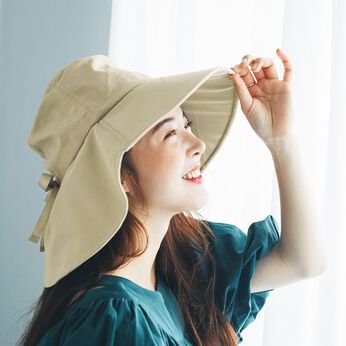 L'AMIPLUS | 涼やかUV ワイドハット〈ベージュ〉