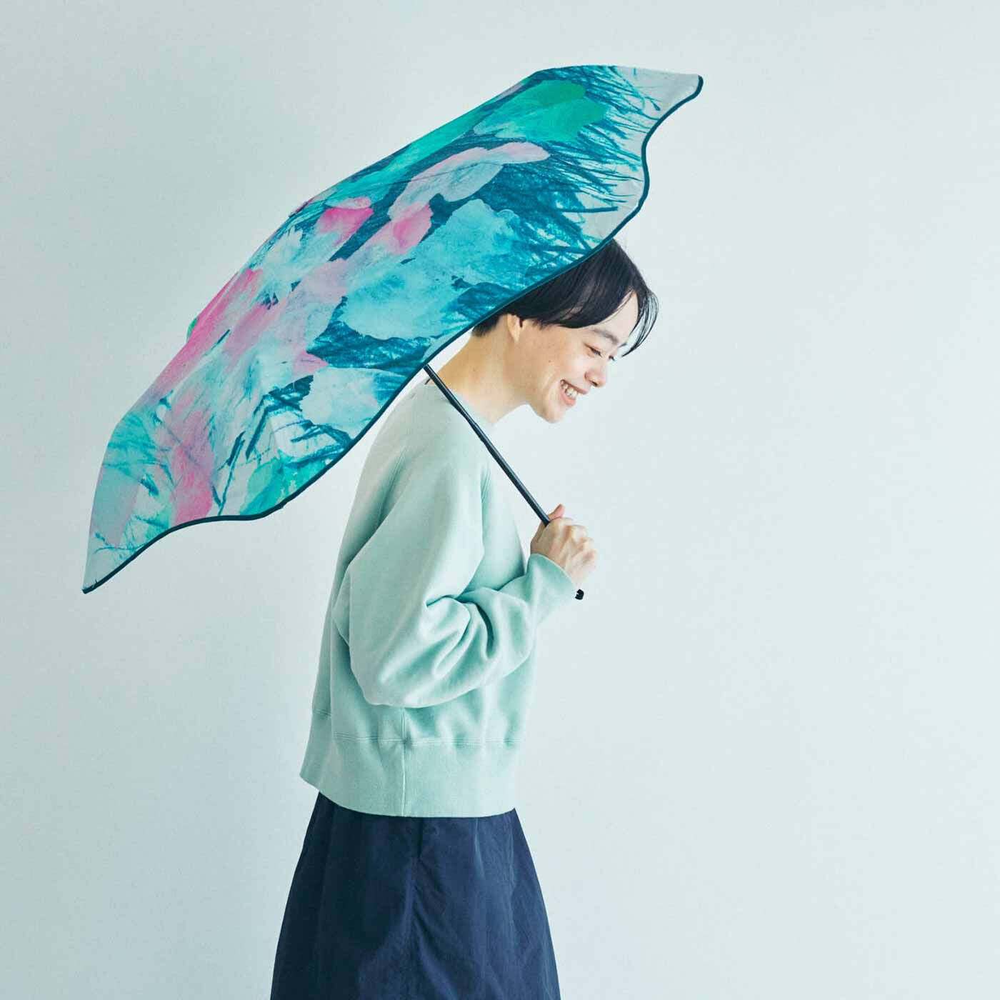 L'AMIPLUS|ラミプリュス×ユニカラート ギャザー袋にIN！ 先のとがっていないやさしい折りたたみ UVカット晴雨兼用傘の会