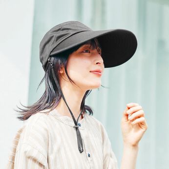L'AMIPLUS | Ｌ＋頭部オールメッシュつば広キャップ〈ＢＫ〉