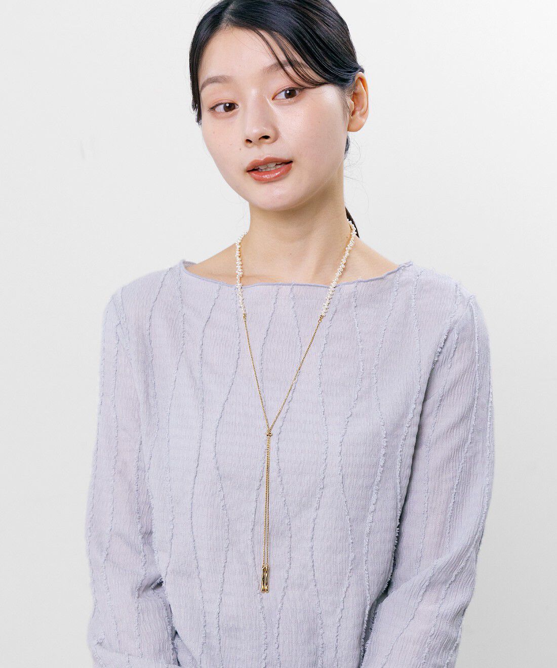 L'AMIPLUS［ラミプリュス］|ラミプリュス　スライドボールで秒で着脱！　Ｙ字でほっそり華やぎ　２－ＷＡＹネックレスの会|〈オーバルパール〉