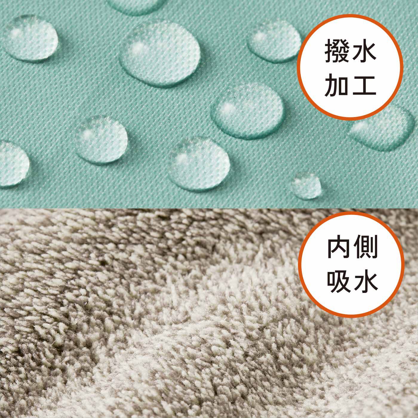 L'AMIPLUS［ラミプリュス］|ラミプリュス さっとたたんでIN！ 隣の人も自分もぬれない 撥水（はっすい）×マイクロファイバーの折りたたみ傘ケースの会|マイクロファイバー素材の生地が傘の滴を吸収。