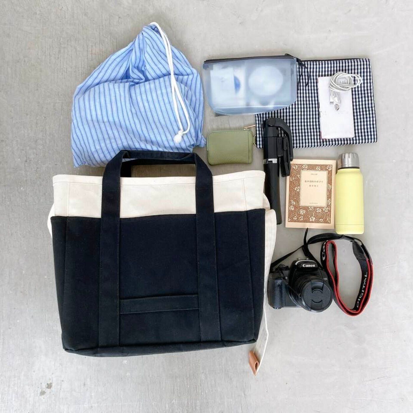 L'AMIPLUS|Kanoco×ラミプリュス　軽やか帆布のマザーズTバッグ|小旅行用バッグとしても使えます。着替えや化粧品、カメラを入れて。