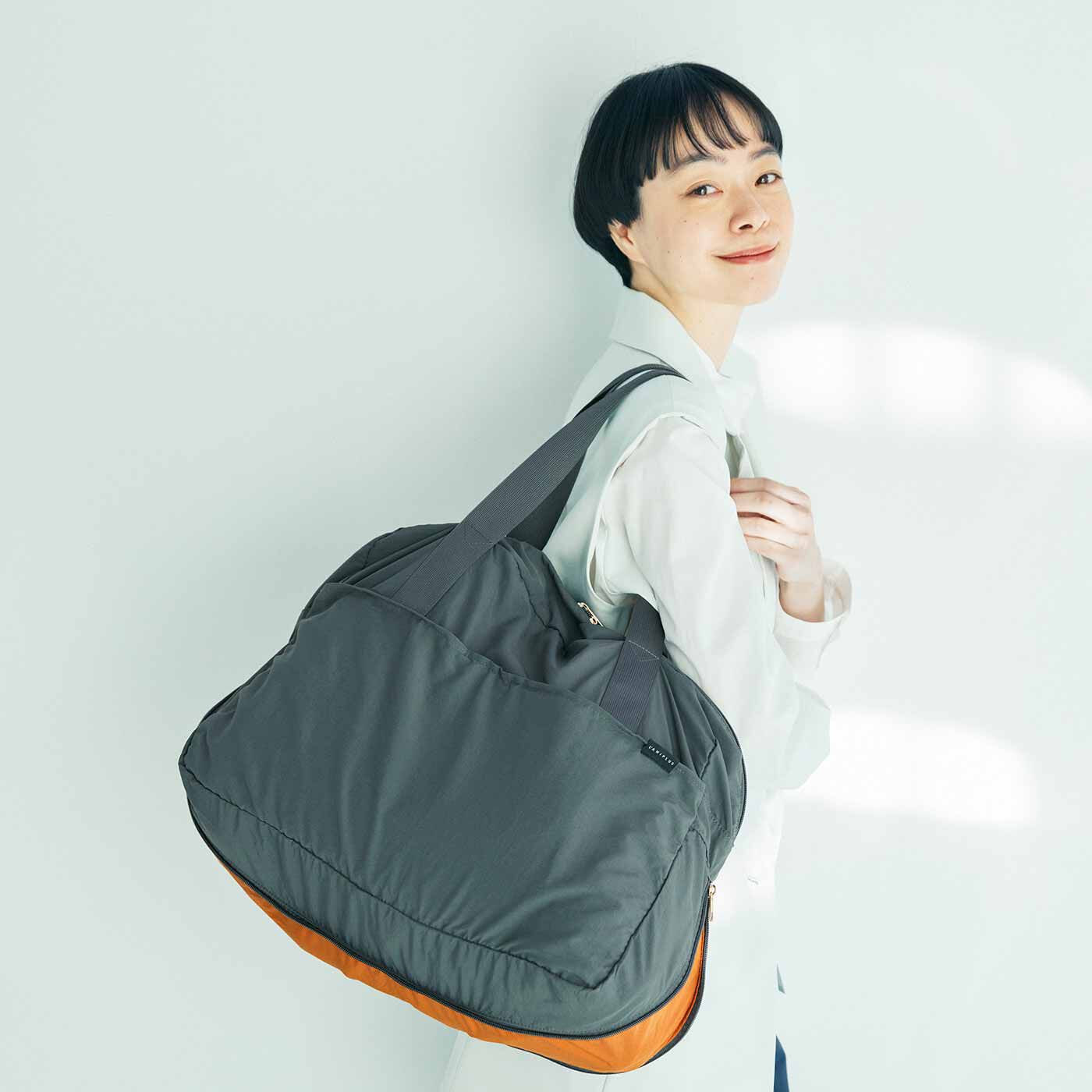 L'AMIPLUS［ラミプリュス］|ラミプリュス 荷物が増えたらまち出現！ ポケッタブルで大活躍 撥水（はっすい）ボストンバッグの会