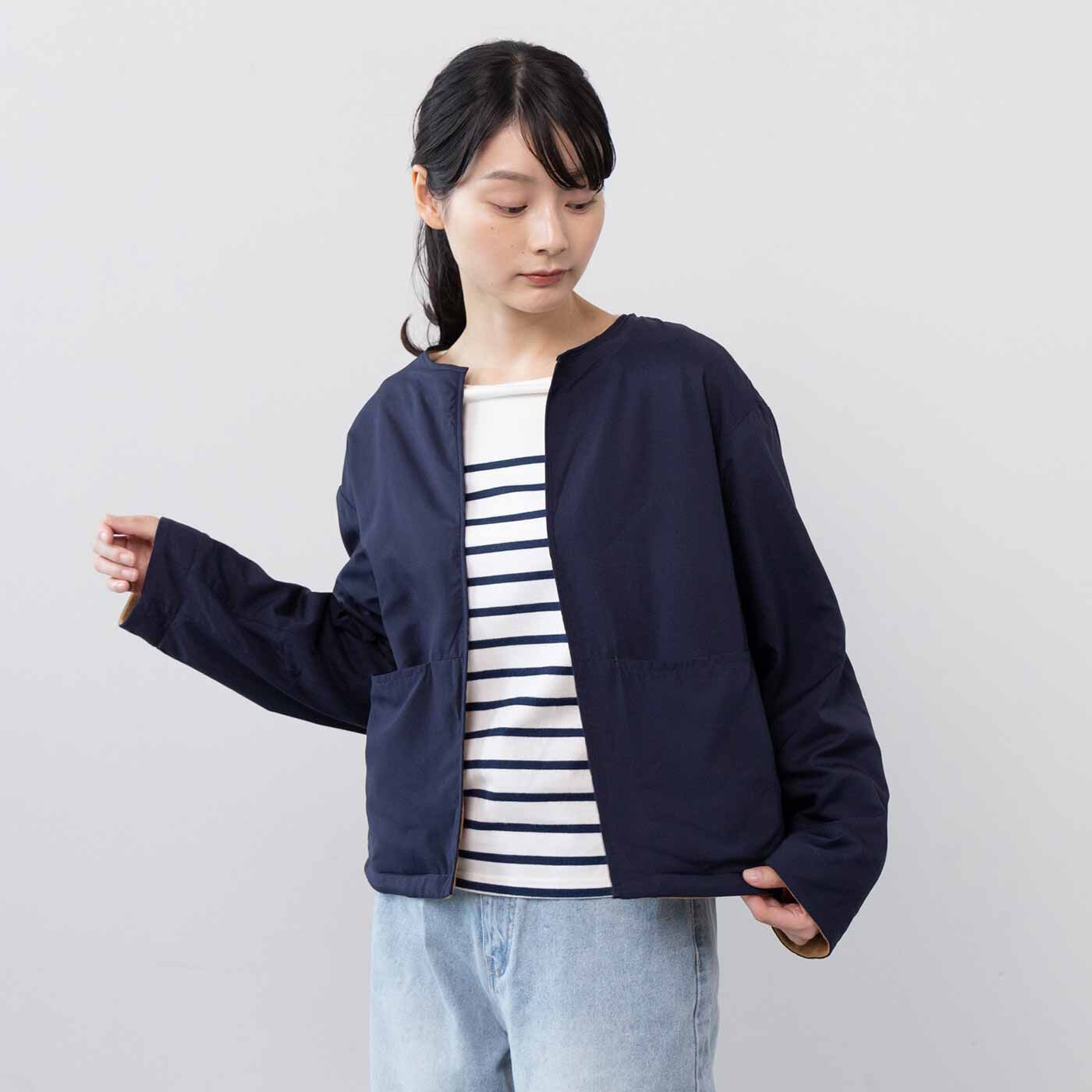 L'AMIPLUS|ラミプリュス 撥水（はっすい）きれいめ素材とやわらかフリースで本当にどっちも使える リバーシブルジャケットの会