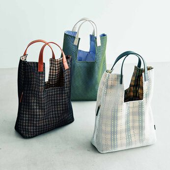 L'AMIPLUS | Ｌ＋透け柄アクセントのかるトートバッグ