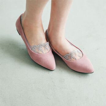 L'AMIPLUS | Ｌ＋ちらりレースのパンプスソックス〈３色セット〉