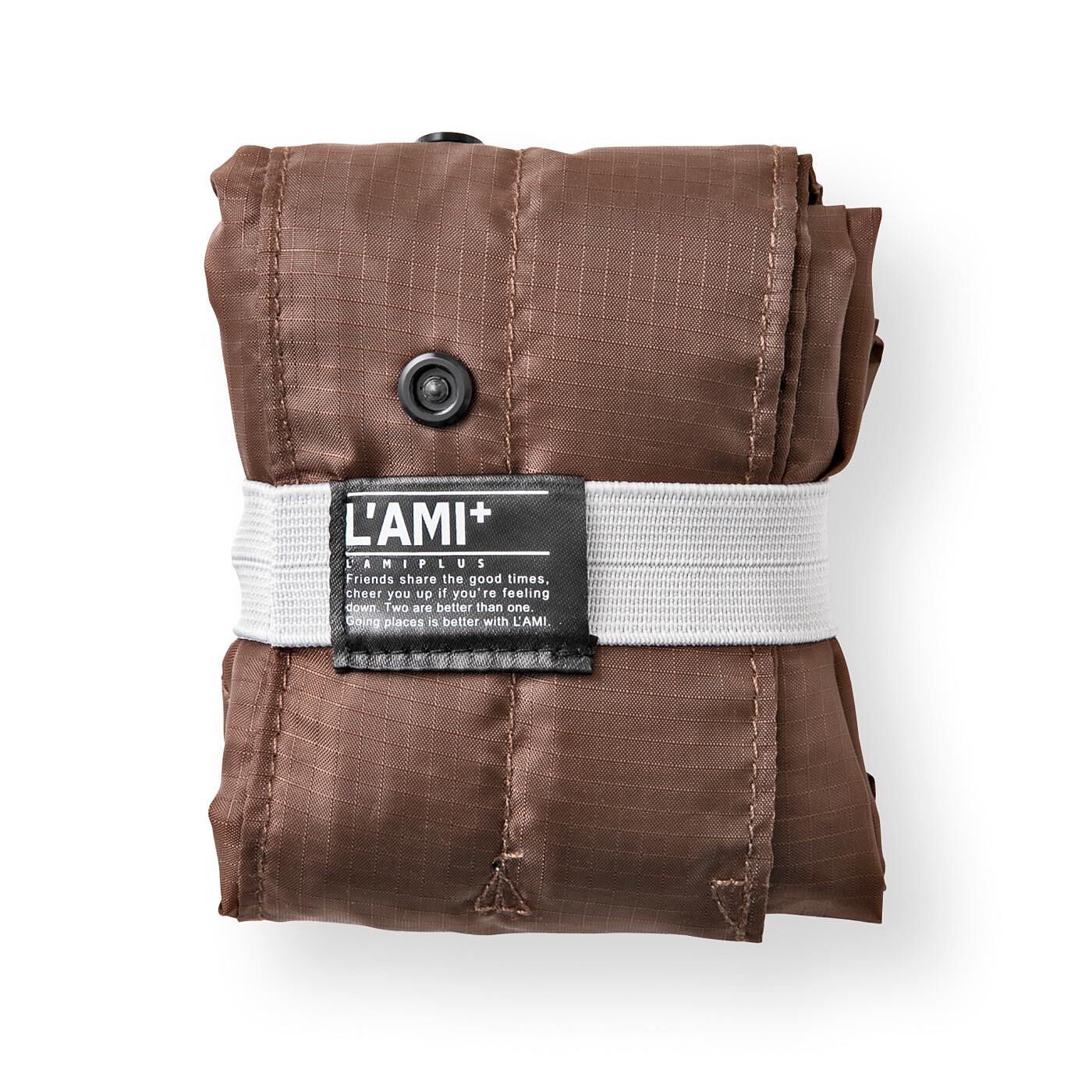 L'AMIPLUS|ラミプリュス　レインカバーにもなる 風呂敷みたいなエコバッグ|コンパクトにたたんで持ち運びOK。