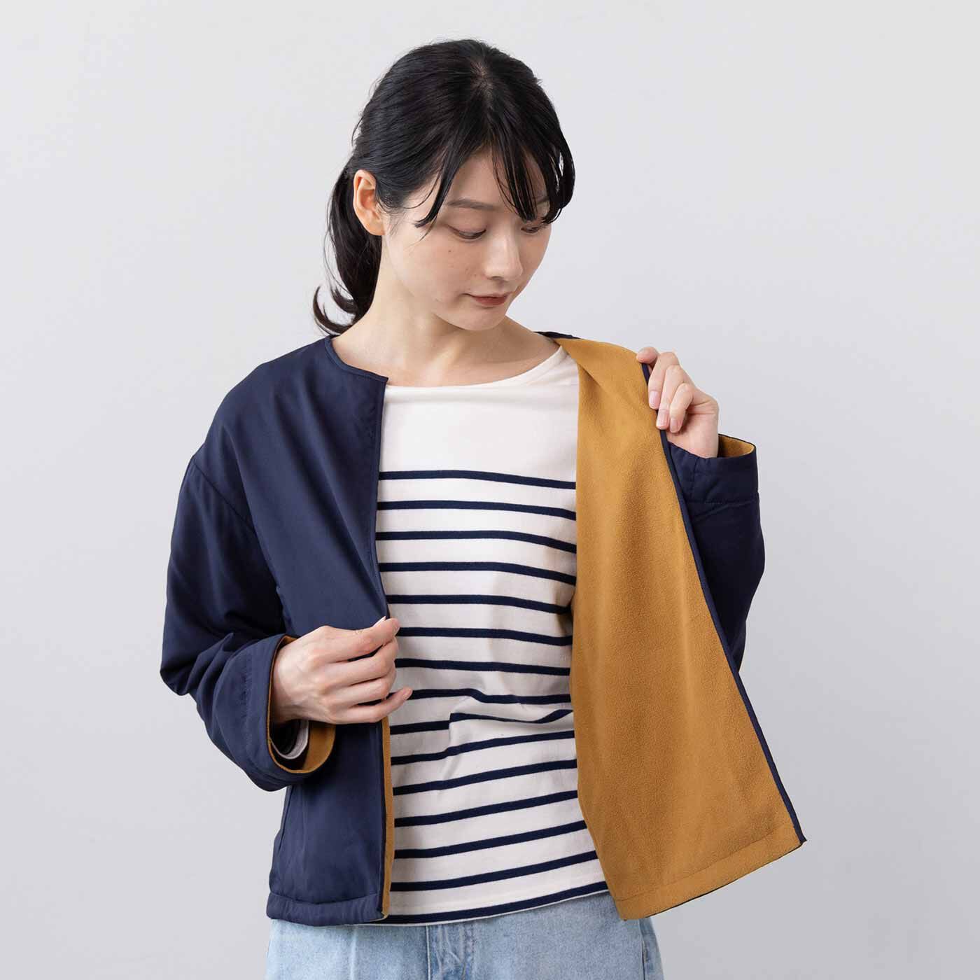 L'AMIPLUS|ラミプリュス 撥水（はっすい）きれいめ素材とやわらかフリースで本当にどっちも使える リバーシブルジャケットの会