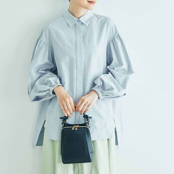 L'AMIPLUS | 上品本革ショルダーバッグ〈リッチブラック〉