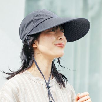 L'AMIPLUS | Ｌ＋頭部オールメッシュつば広キャップ〈ＧＹ〉