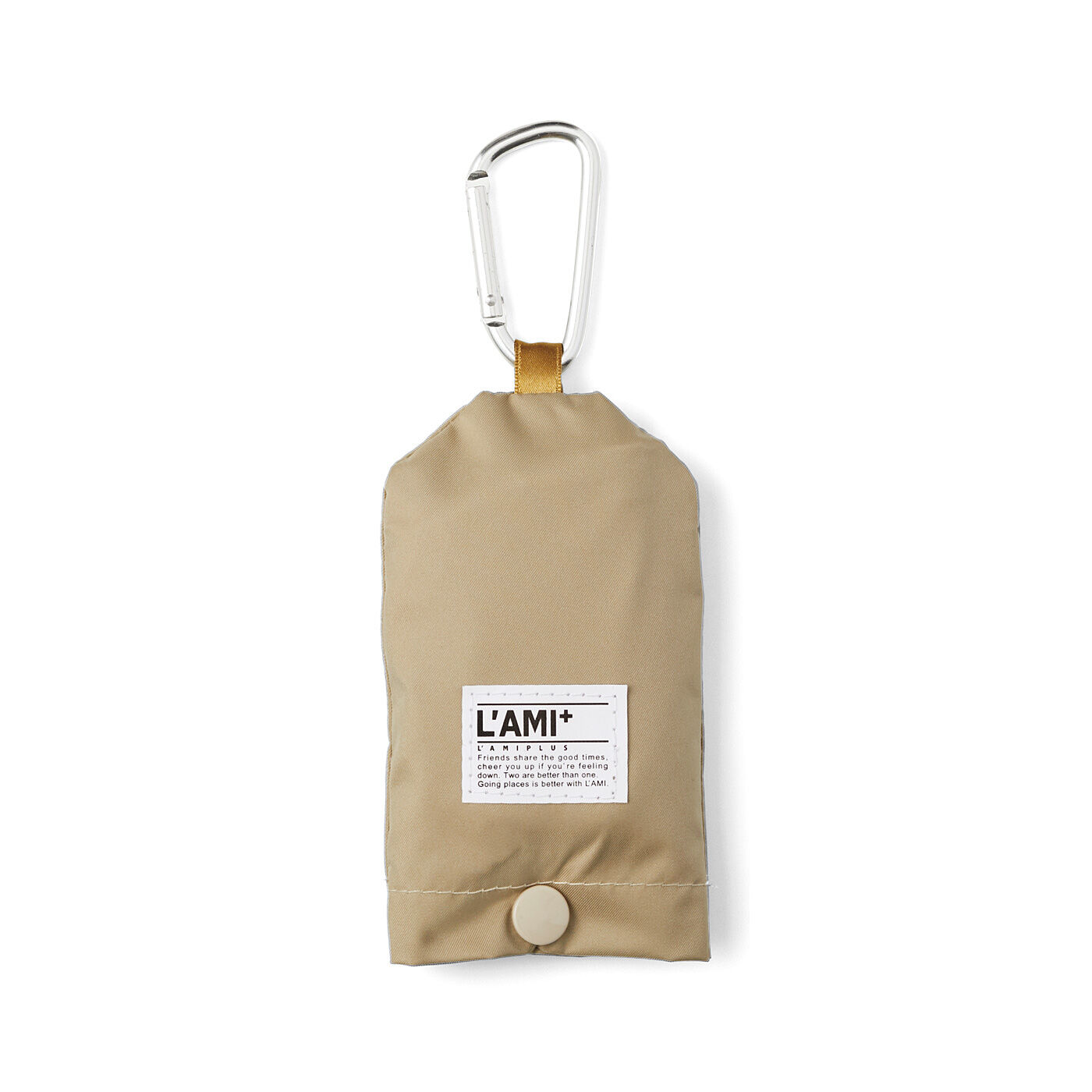 L'AMIPLUS|ラミプリュス　水分を吸収しながらスマートIN！　バッグの持ち手に掛けられる折りたたみ傘袋の会|たたむとコンパクト。バッグの持ち手に掛けられるカラビナ付き。