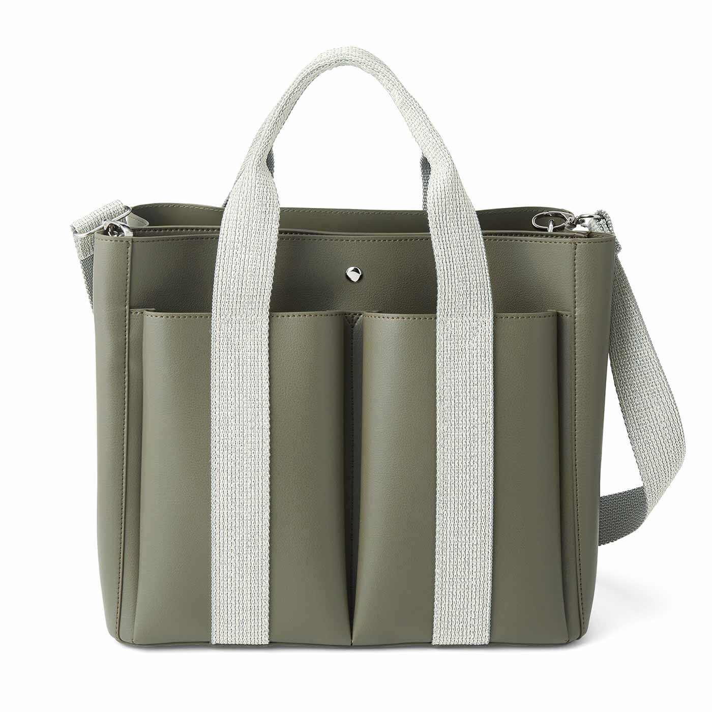 L'AMIPLUS［ラミプリュス］|ラミプリュス　荷物を仕切ってすっきり収納 Tトート〈合皮〉の会|〈オリーブ〉
