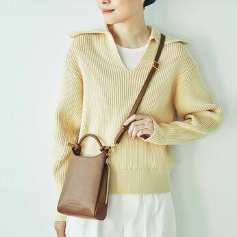 L'AMIPLUS | 上品本革ショルダーバッグ〈マロングラッセ〉