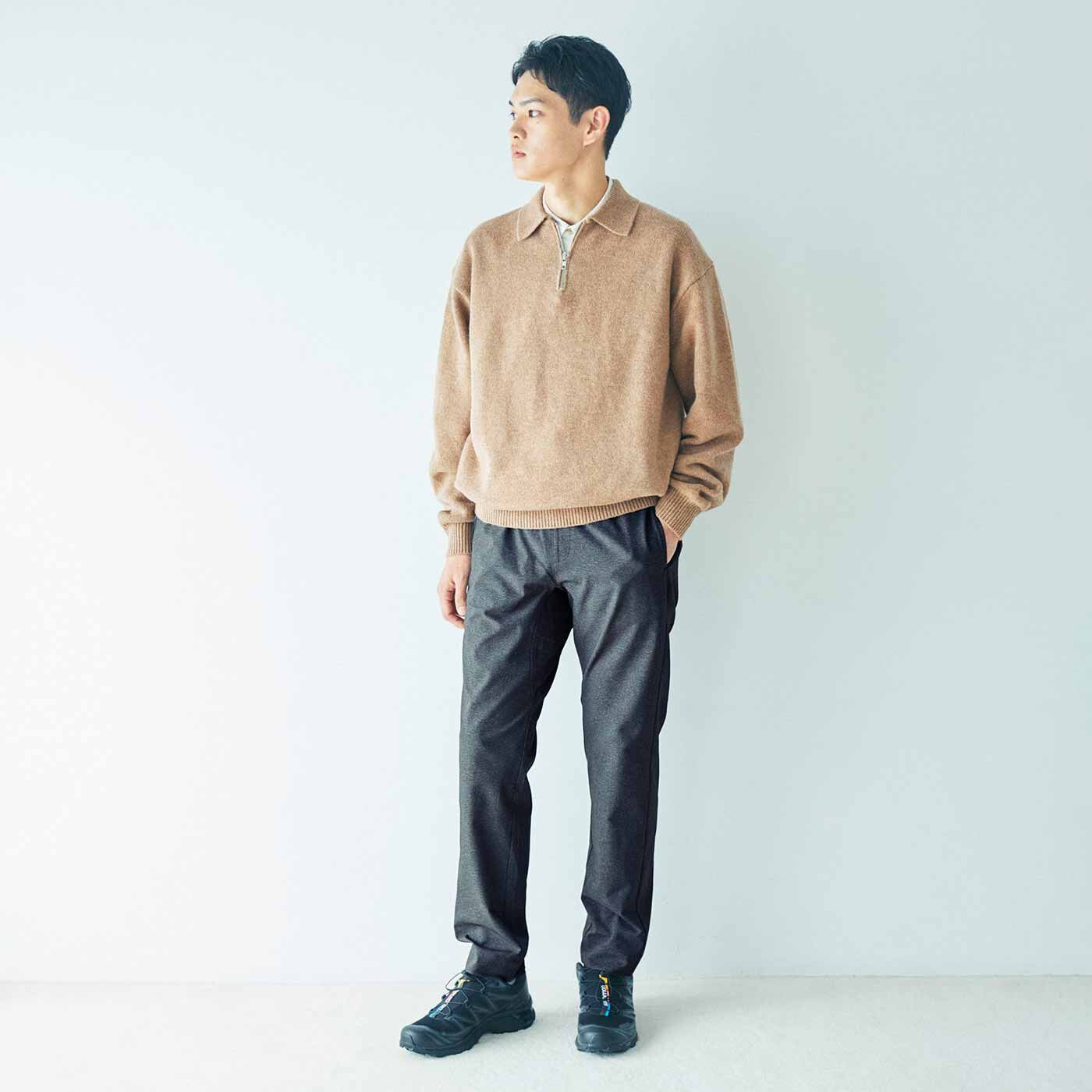 L'AMIPLUS|ラミプリュス サイズを気にせずみんなではけるシェアパンツ〈きれいめスタンダード〉の会|モデル身長：181cm　サイズ2着用