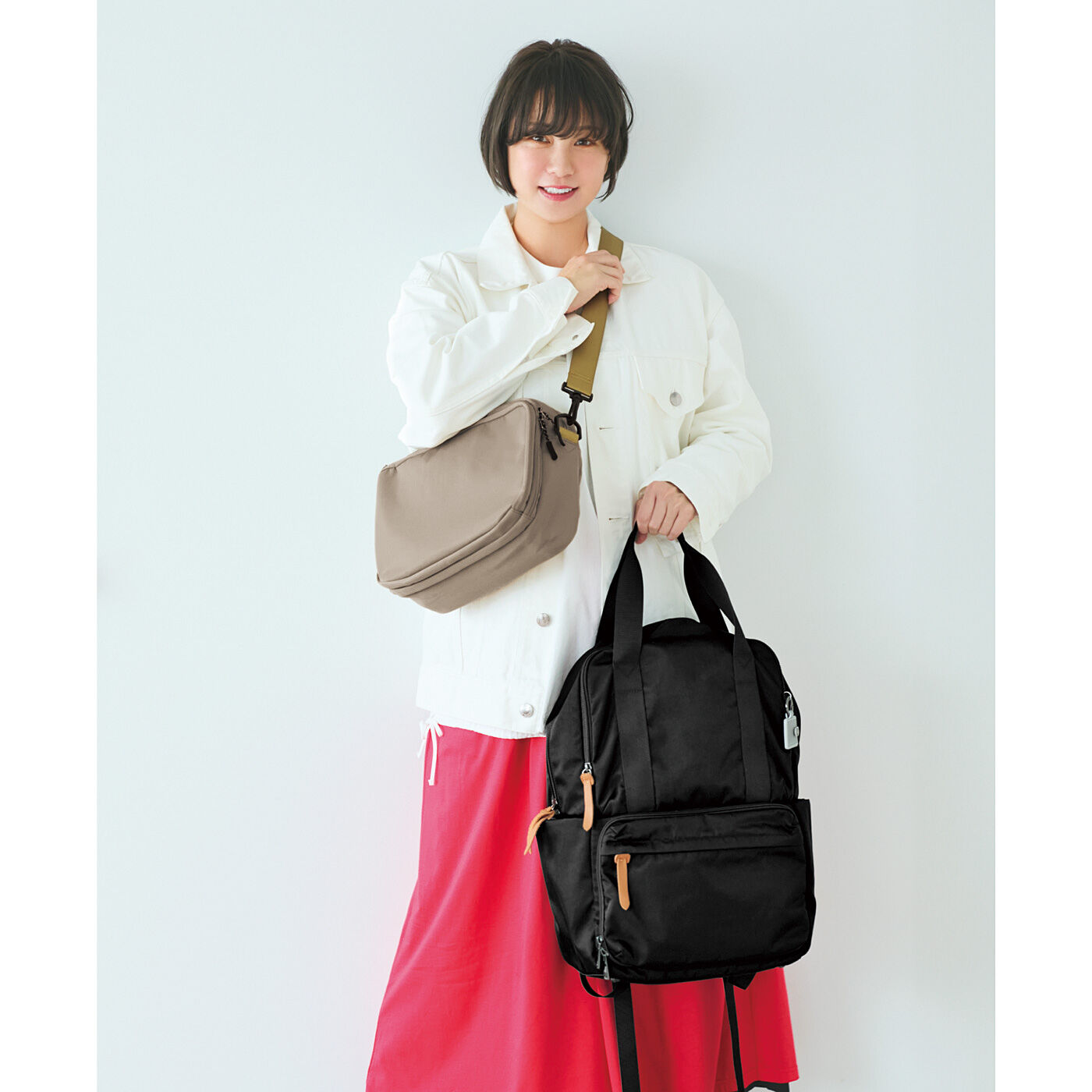 L'AMIPLUS［ラミプリュス］|田中美保さん×ラミプリュス　おやつもジュースもIN！　保冷ポケットがある仕分け上手な3部屋ポイッシュバッグの会