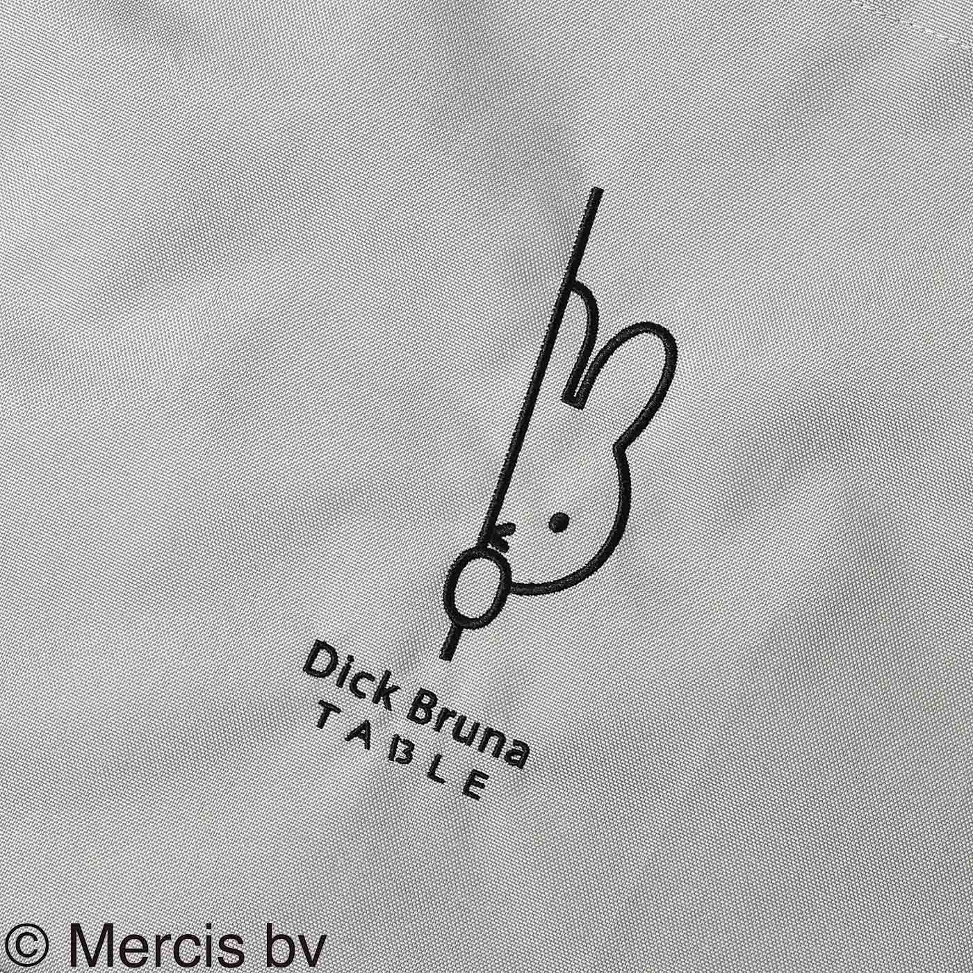 ディック・ブルーナ テーブル|Dick Bruna TABLE  刺しゅうバッグ〈グレー〉|正面に大きく、Dick Bruna TABLEのワンポイント刺しゅう入り