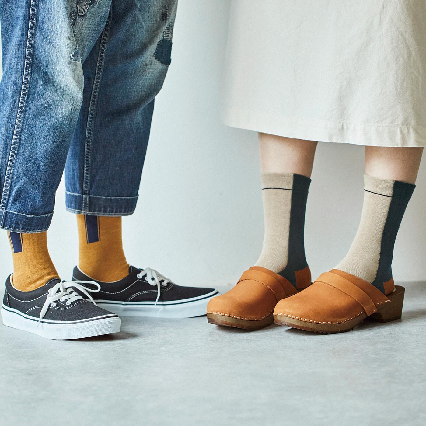 USEDo|レトロカラーで足もとに差し色　抗菌防臭ユニセックス靴下の会|家族で楽しめる、ボーダーレスなデザイン。