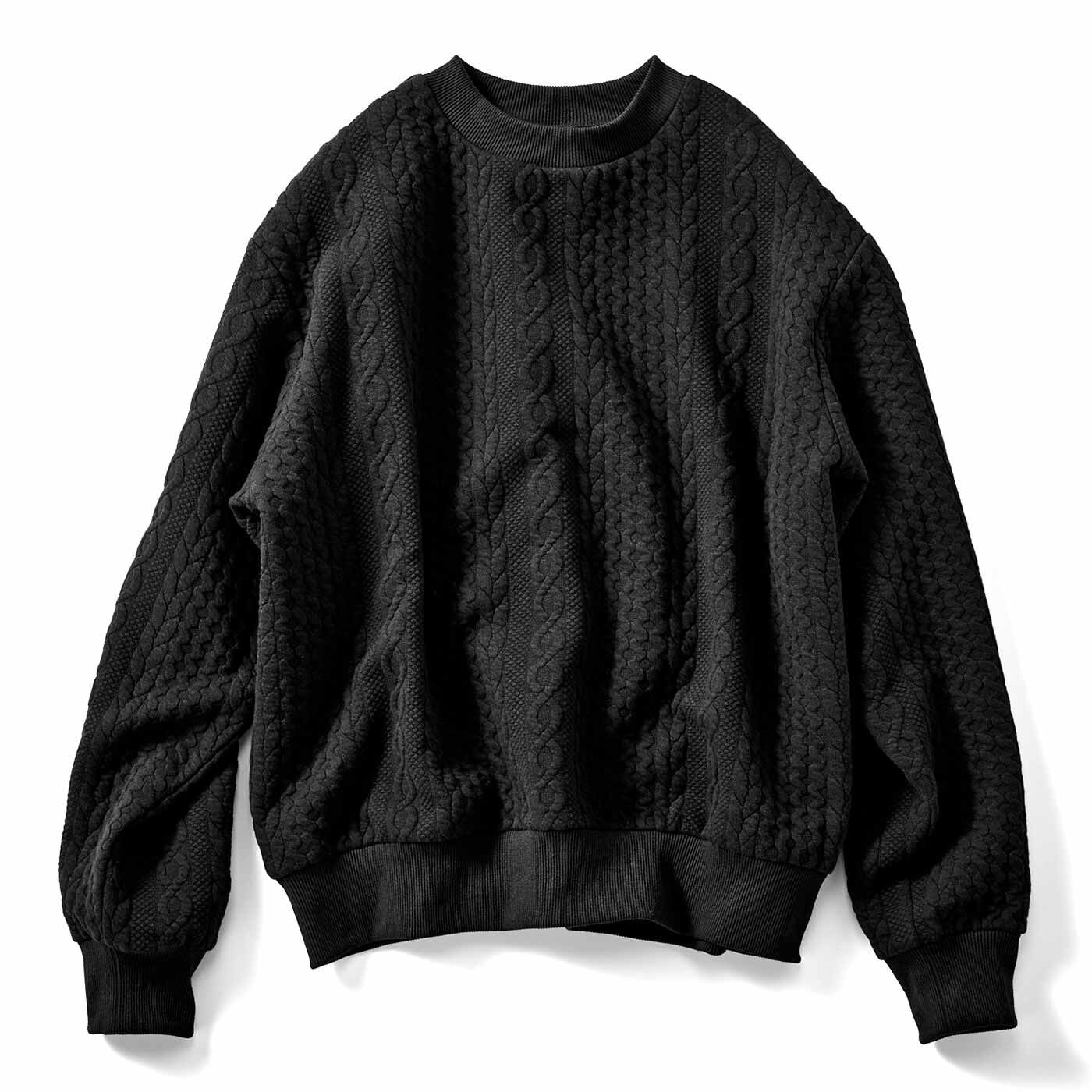 USEDo|まるでセーターみたいな ゆったりサイズの編み柄トレーナー〈ボーイッシュカラー〉の会