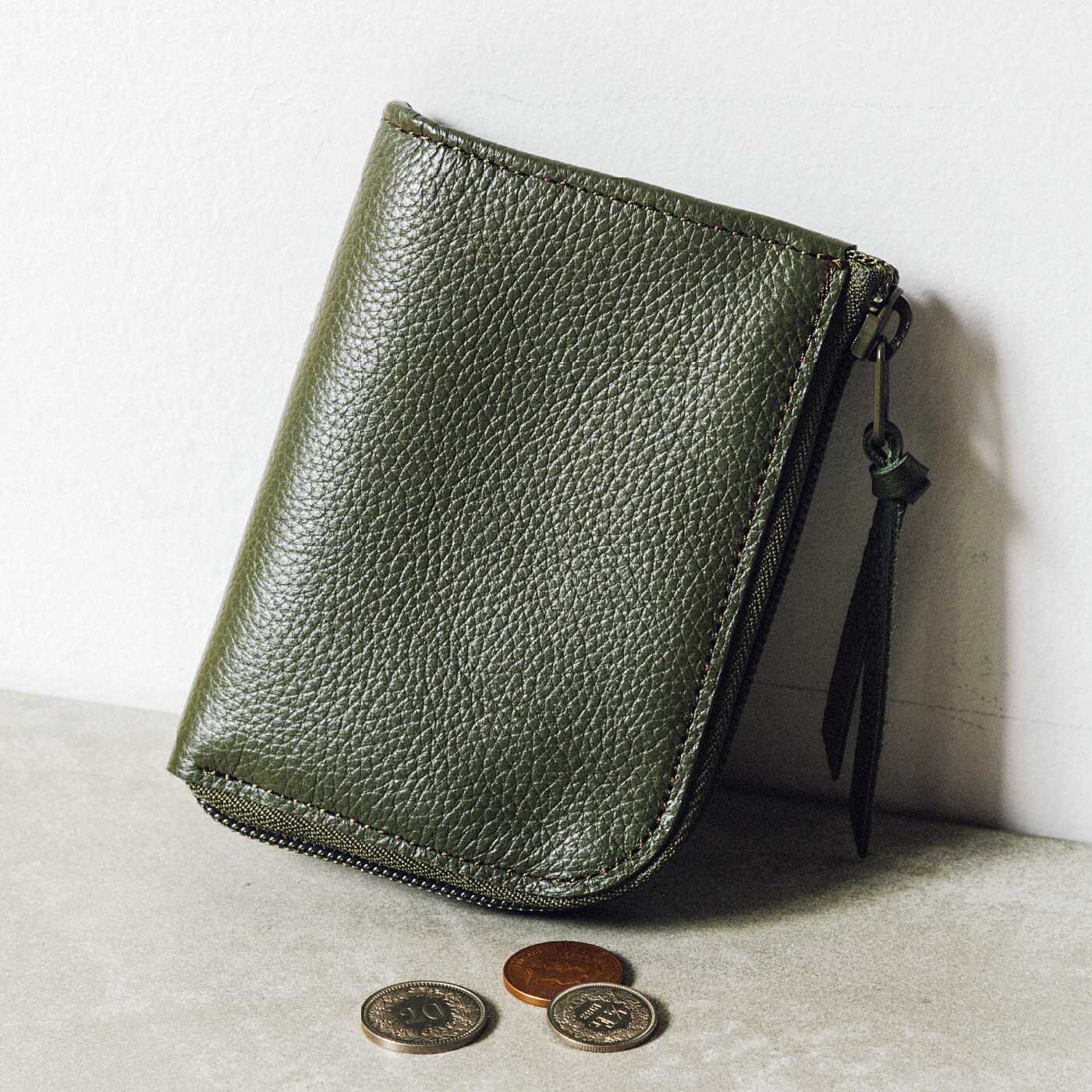 USEDo|ちょうどいい大きさが手になじむ　本革ミニマム財布〈モスグリーン〉