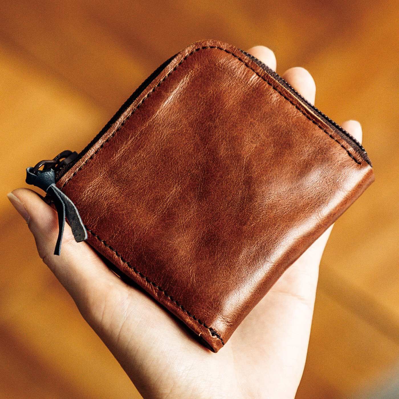 USEDo|ポケットにすっぽり入って便利！ヴィンテージ感あふれる本革ミニマム財布〈ヴィンテージブラウン〉