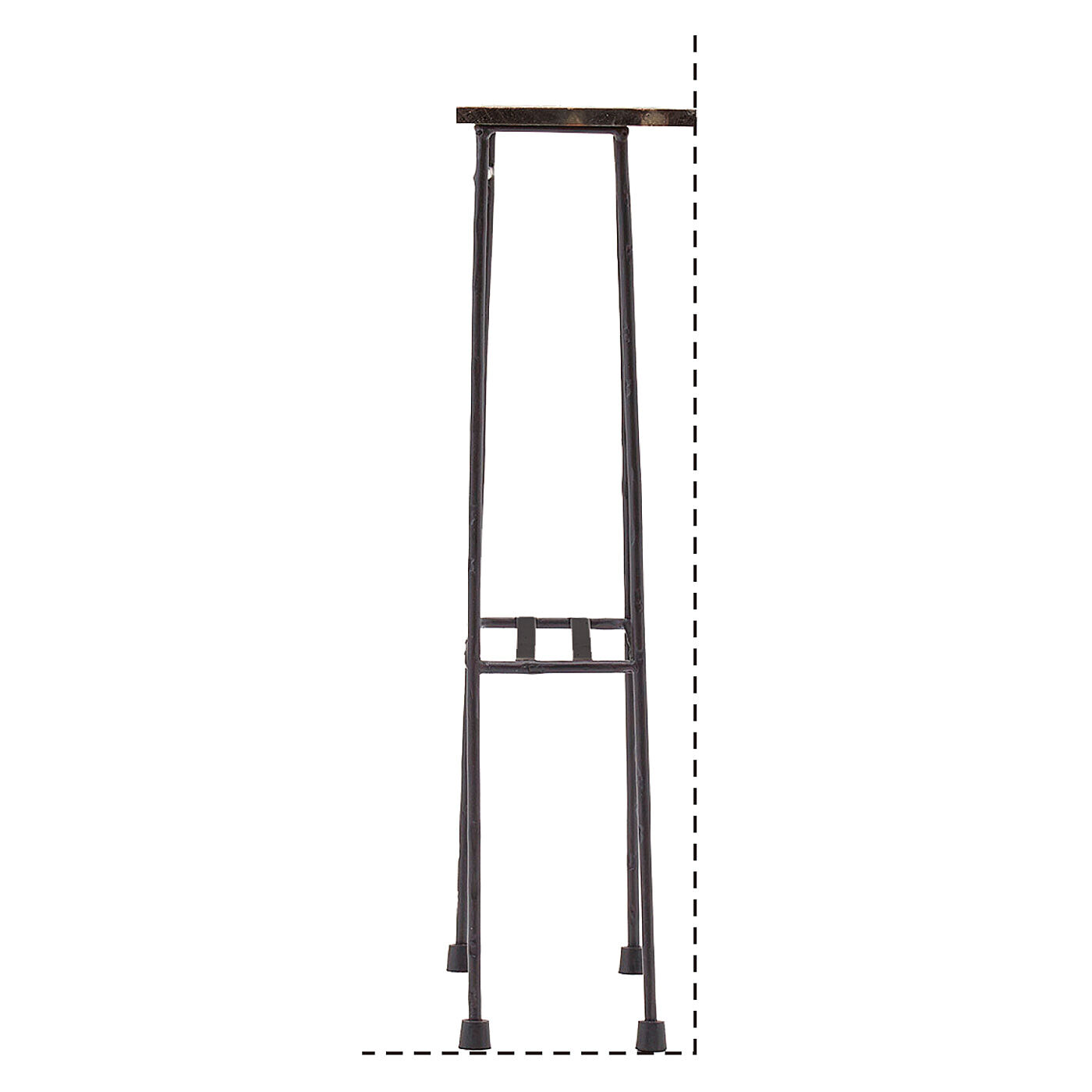USEDo|スリムで少し背が高い　ちょい置き細長テーブル〈フェードブラック〉の会|壁に沿うようなカタチ。