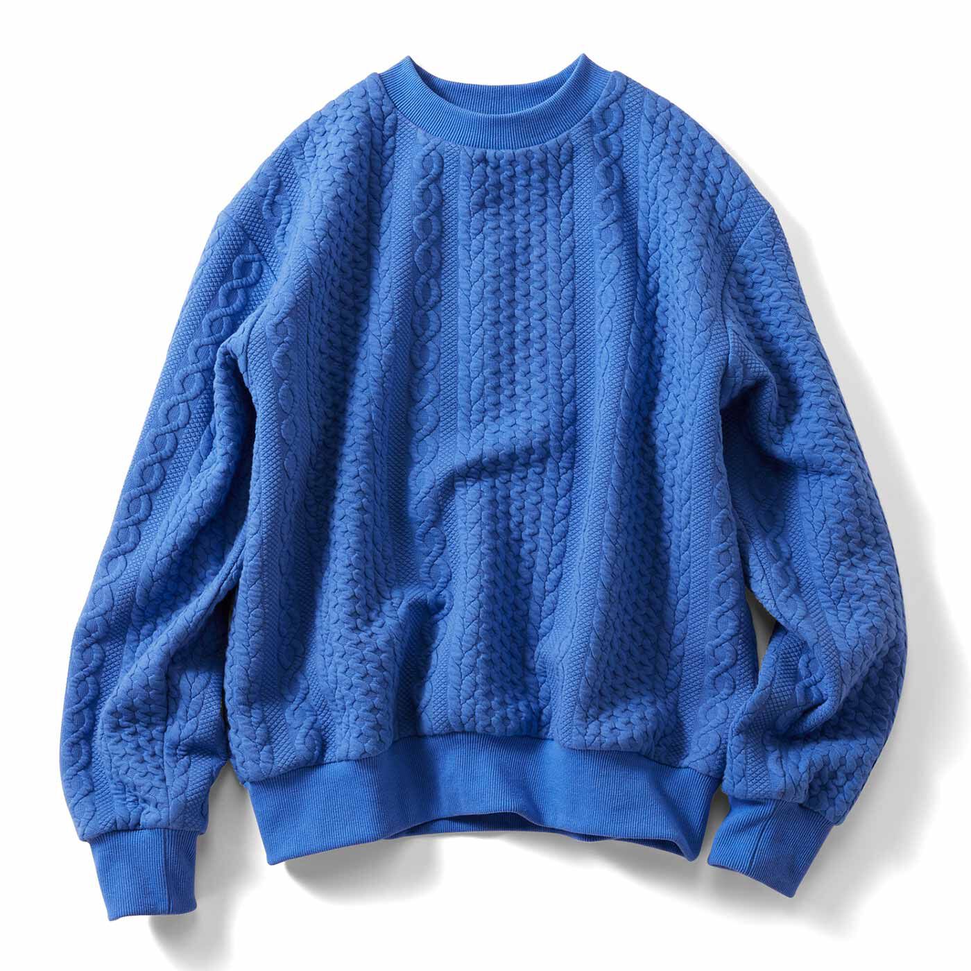 USEDo|まるでセーターみたいな ゆったりサイズの編み柄トレーナー〈ボーイッシュカラー〉の会