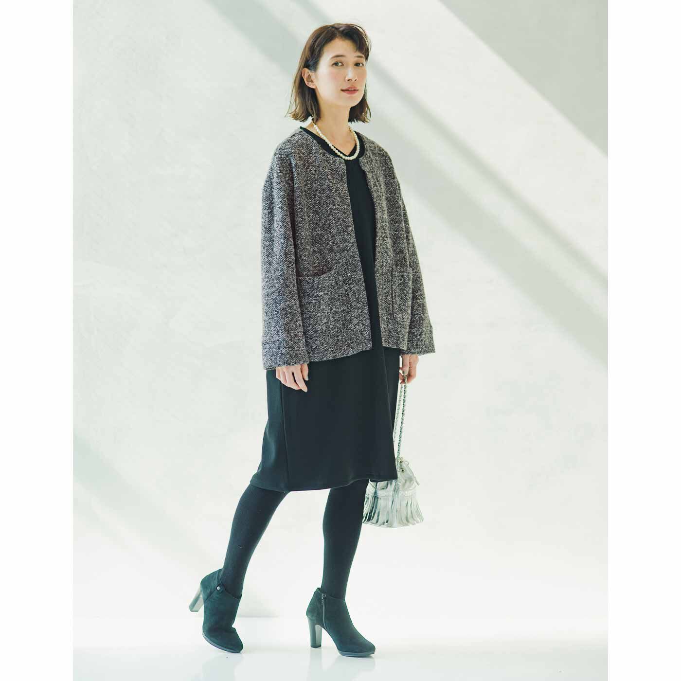 frauglatt|ジャカード編み柄の チュニックワンピースのコーディネート