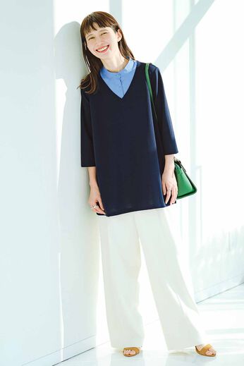 frauglatt | ｆｇシャツ重ね着風カットソーチュニック