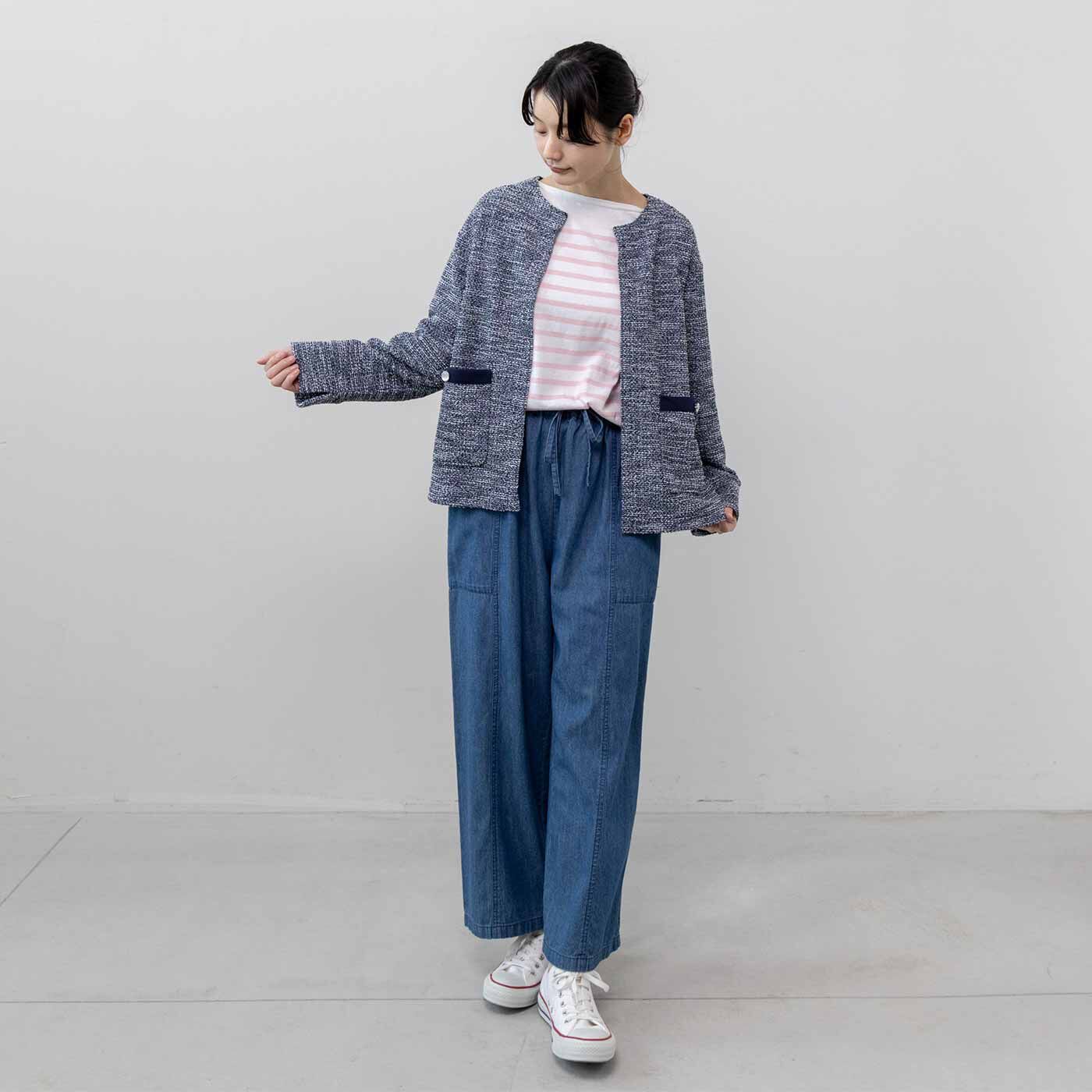 frauglatt|フラウグラット　上品華やかきちんと見え♪ 大人ツイード調カットソーのジャケット風カーディガンの会