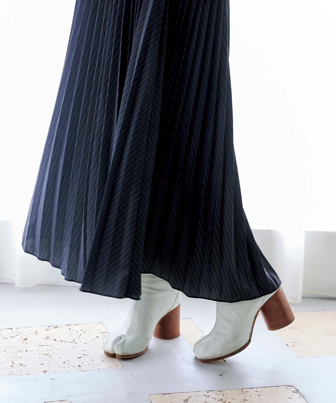 frauglatt［フラウグラット］|大人の女史会×frauglatt　一枚で着るだけ美バランス 異素材ドッキングプリーツワンピース