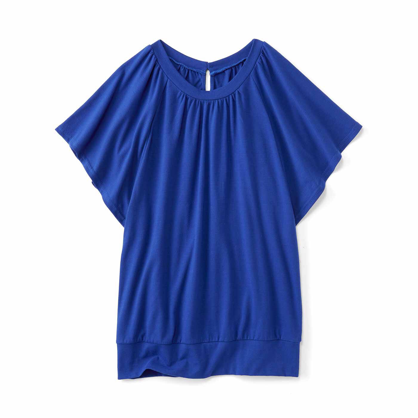 frauglatt|フラウグラット　ひらり涼やかフレアー袖のきれい見えロングTシャツ〈吸水速乾〉の会|〈ブルー〉