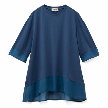 軽やかシフォンひらりすそ映えロングトップス