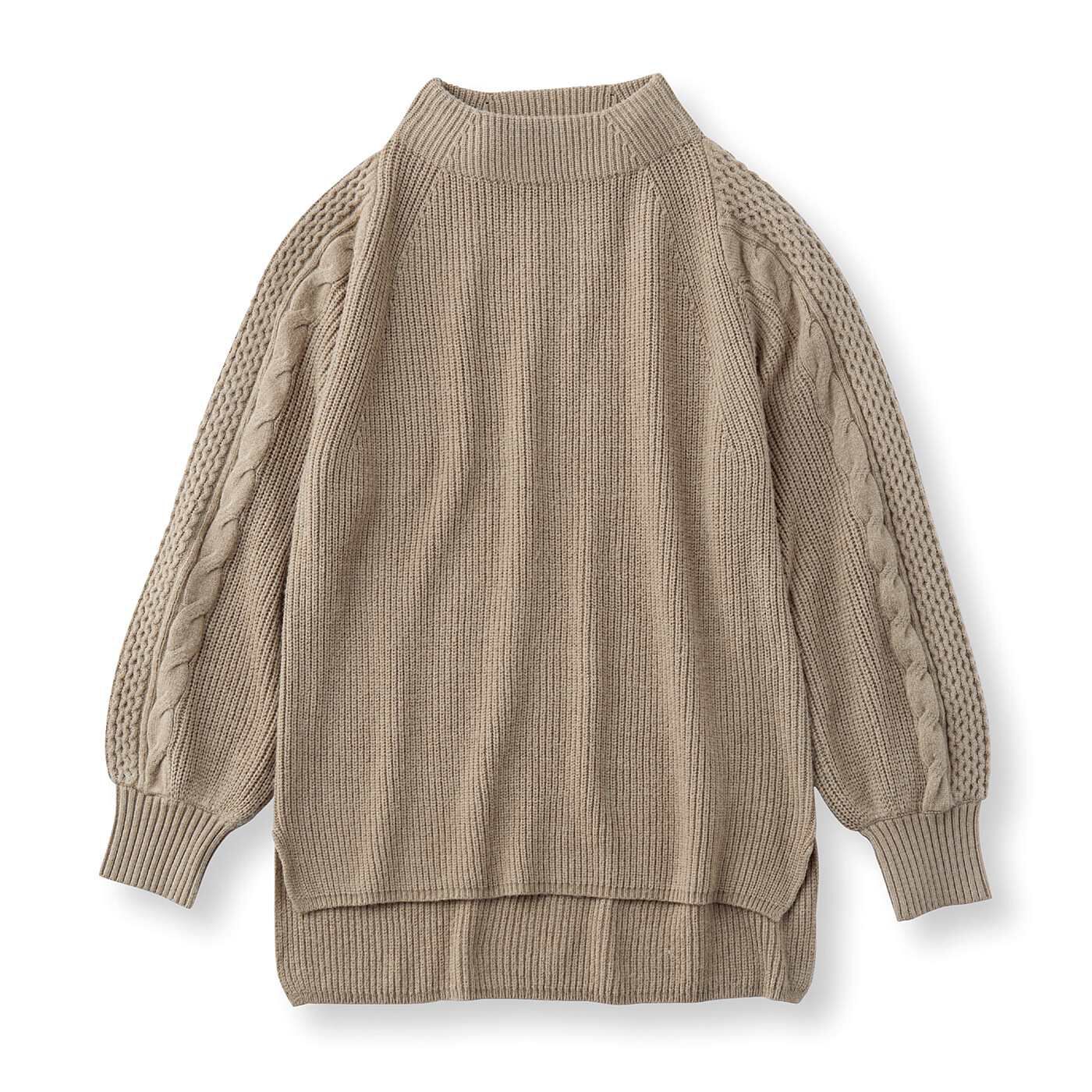 frauglatt|フラウグラット　編み柄ですっきり見え やさしいカラーのふわもっちり ぷっくり袖ニットの会|〈ミルクティー〉
