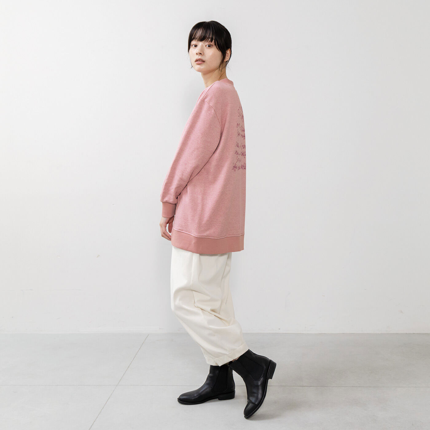 frauglatt|フラウグラット×FOOD TEXTILE【福田里香さんコラボ】　ビッグシルエットトレーナー　〈ローズの花びら染め〉