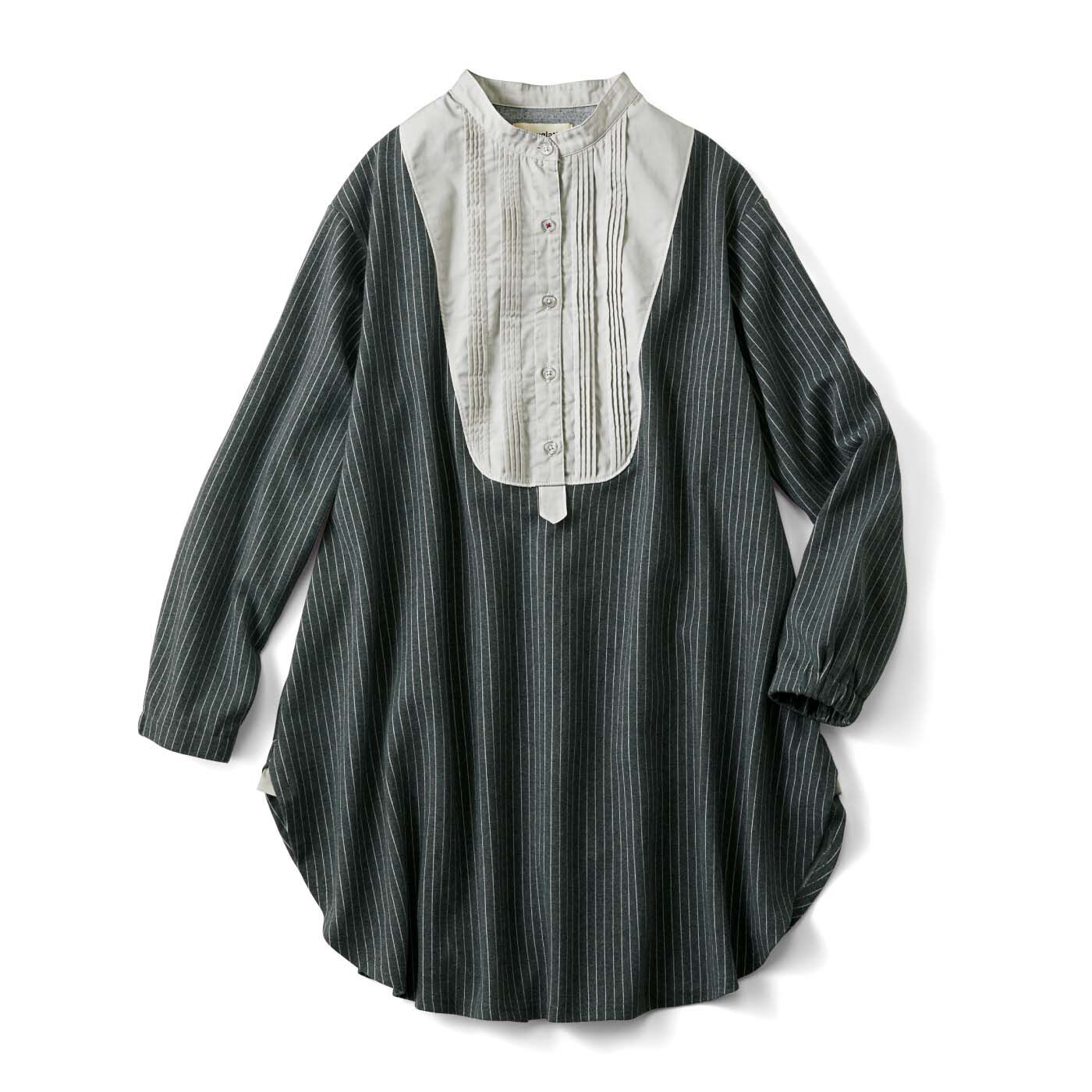 frauglatt［フラウグラット］|大人の女史会×frauglatt　顔うつり華やかレフ板チュニック〈艶（つや）グレー〉