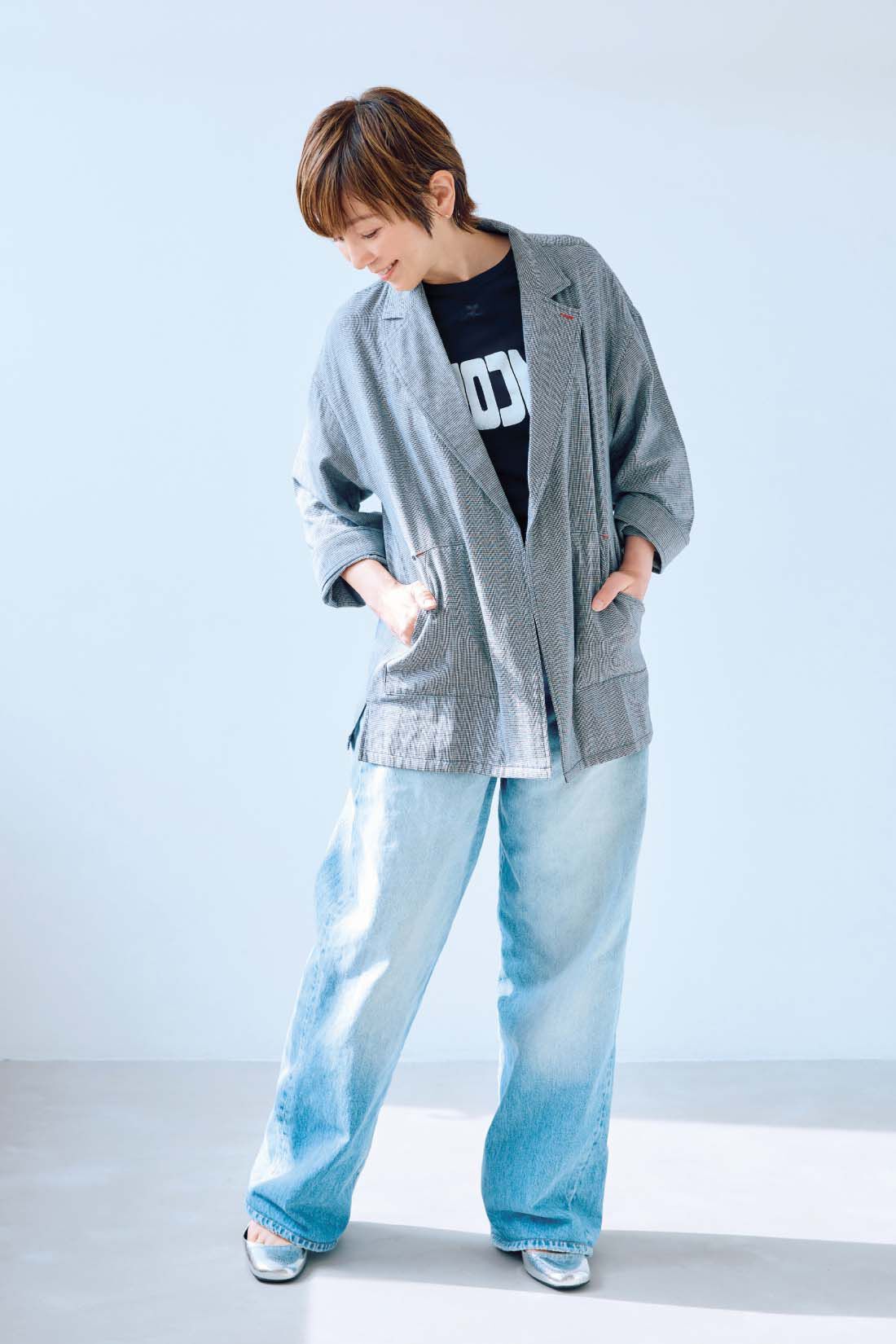 frauglatt［フラウグラット］|【6月分以降お届け】大人の女史会×frauglatt　ゆとり仕立てできちんと見え 小顔印象ダブルガーゼジャケット